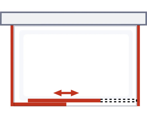 Illustration eines Rollos mit verstellbarer Breite