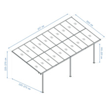 Illustration eines Carports mit Maßangaben