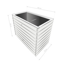 Abbildung eines Pflanzkastens mit den Maßen 130 x 70 x 90 cm.