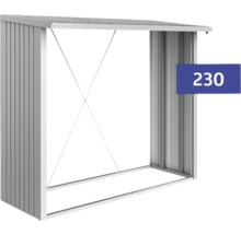 Metall Holzlege mit einer Tiefe von 230 Zentimetern