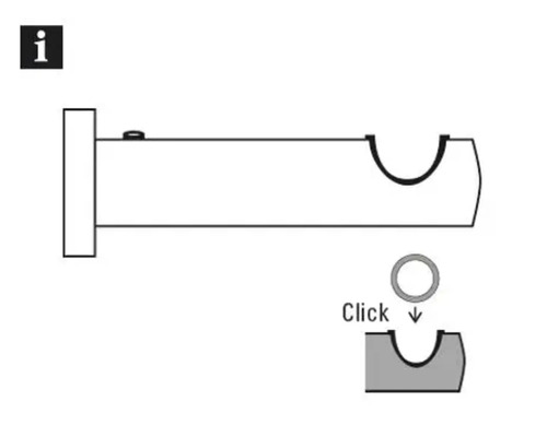 Darstellung der Montage einer Gardinenstange.