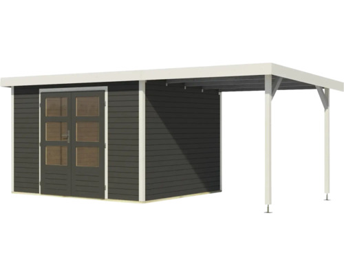 Gartenhaus mit Doppeltür und Anbau