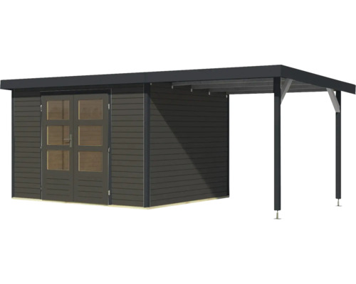 Gartenhaus mit Doppeltür und Anbau