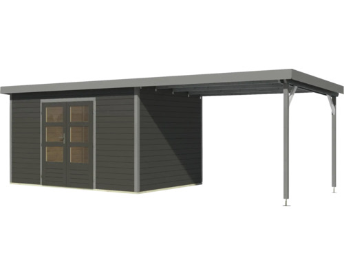 Holzgartenhaus mit Vordach