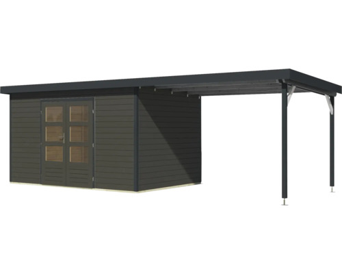 Holzgartenhaus mit Vordach
