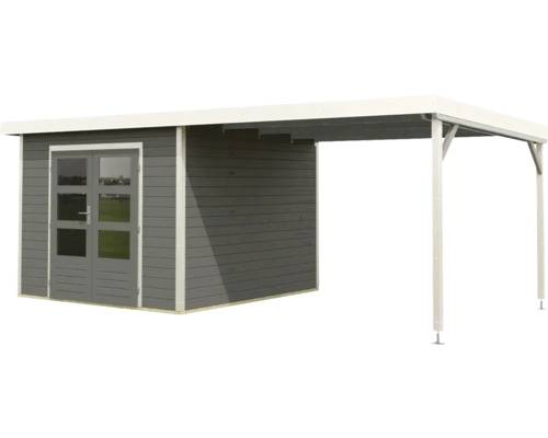 Holzgartenhaus mit Überdachung
