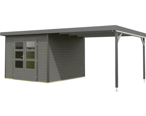 Holzgartenhaus mit Carport für den Außenbereich