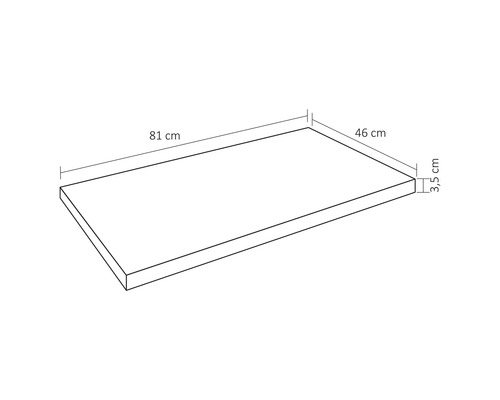 Regalboden mit den Maßen 81 cm x 46 cm x 3,5 cm