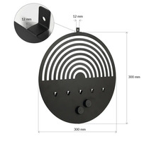 Kreisförmige Memoboard Magnettafel mit Haken und Maßangaben 300 mm