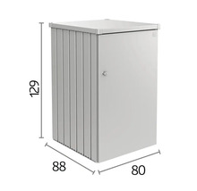 Graue Mülltonnenbox mit den Maßen 129 x 88 x 80 cm