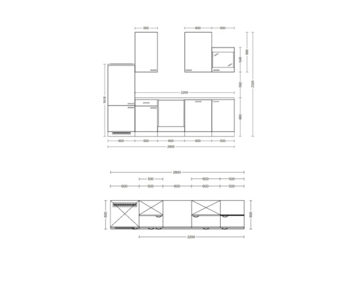 Küchenplan mit Maßen