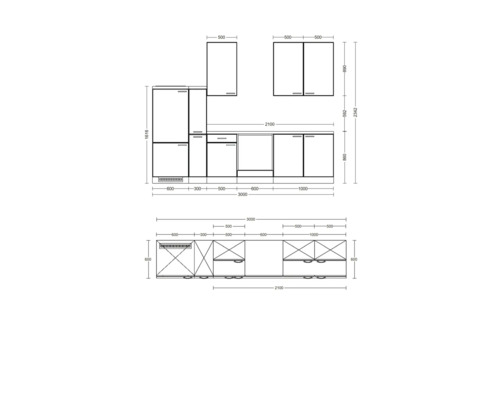 Küchenplan mit Maßen