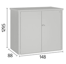 Mülltonnenbox Biohort Alex Duo 148 x 88 x 129 cm silber-metallic