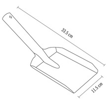 Skizze einer Pflanzschaufel mit den Maßen 33,5 cm Länge und 11,5 cm Breite