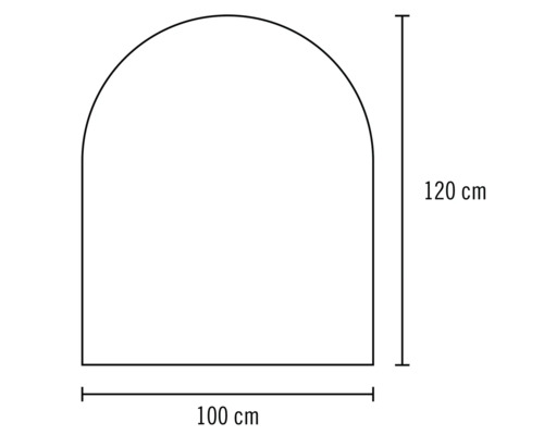 Abbildung eines Bogens mit den Maßen 100 mal 120 Zentimeter