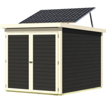 Gartenhaus mit Solaranlage auf dem Dach