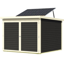 Gartenschuppen mit Solaranlage auf dem Dach