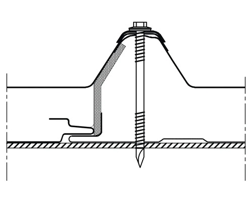 Darstellung der Befestigung eines Profils mit Schrauben