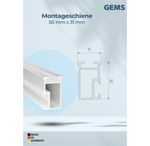 Montageschiene, 50 mm x 31 mm