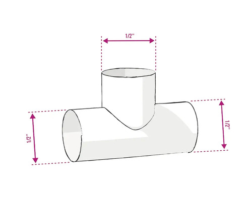 T-Stück mit einer Größe von 1/2 Zoll
