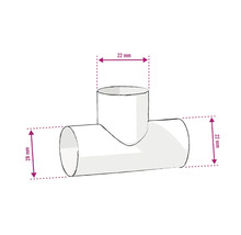 T-Stück Rohrverbinder mit 22 mm und 28 mm Durchmesser