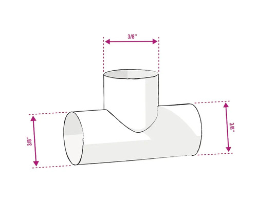 T-Stück Verbinder mit Maßangaben