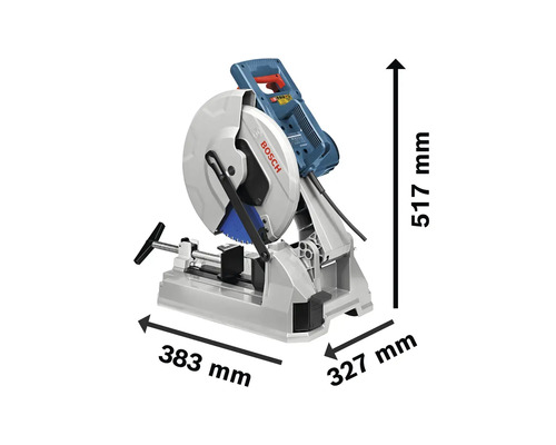 Bosch Metallsäge mit den Maßen 517 mm Höhe, 383 mm Breite und 327 mm Tiefe
