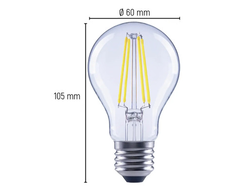 LED Leuchtmittel mit den Maßen 60 mm Durchmesser und 105 mm Höhe