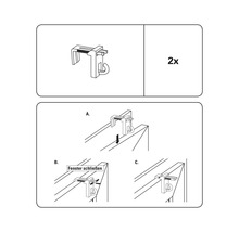Abbildung einer Fensterbefestigung mit Montageanleitung