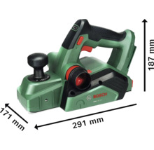 Hobelmaschine mit den Maßen 171 mm Breite, 291 mm Länge und 187 mm Höhe