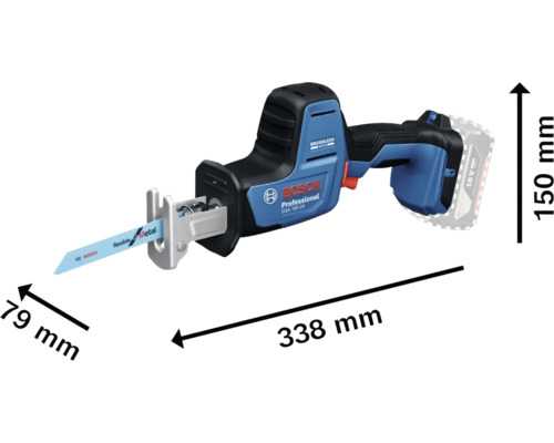 Bosch GSA 18V-24 Akku-Säbelsäge mit Abmessungen
