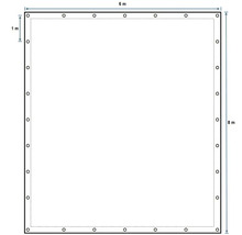 Quadratischer Planenentwurf mit den Maßen 6 Meter mal 8 Meter