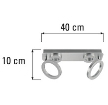Abmessungen einer Deckenleuchte: 40 Zentimeter breit und 10 Zentimeter hoch