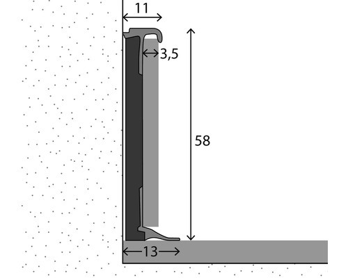 Technische Zeichnung eines Profils mit Maßangaben