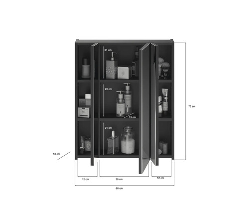 Badezimmerschrank mit Spiegel und Abmessungen