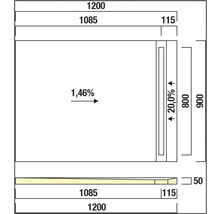 Technische Zeichnung mit Maßangaben