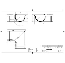 Technische Zeichnung eines Eckprofils mit Maßangaben