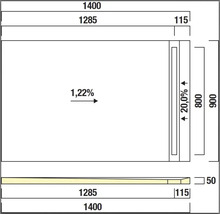 Technische Zeichnung mit Maßangaben