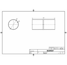 Technische Zeichnung eines PVC-U-Rohres mit Maßen
