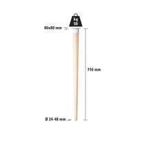 50 Kilogramm schwerer Stampfer mit Holzstiel und den Maßen 80x80 mm und 710 mm Länge