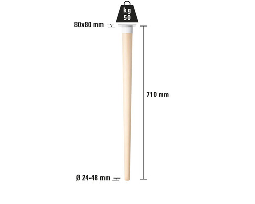 50 Kilogramm schwerer Stampfer mit Holzstiel und den Maßen 80x80 mm und 710 mm Länge