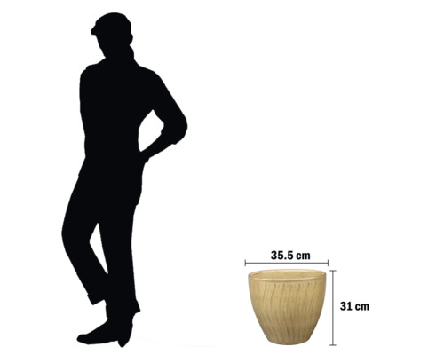 Pflanzgefäß mit den Maßen 35,5 cm Breite und 31 cm Höhe