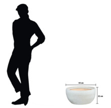 Runde Pflanzschale mit Größenangaben