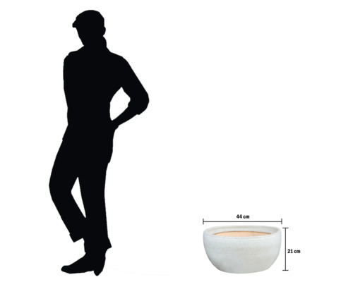 Runde Pflanzschale mit Größenangaben