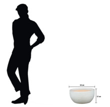 Dekorative Pflanzschale mit Größenangaben 34 cm breit und 17 cm hoch.