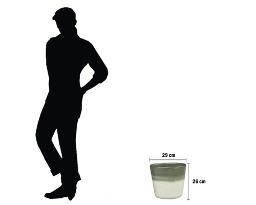 Blumentopf mit den Massen 29 cm mal 26 cm