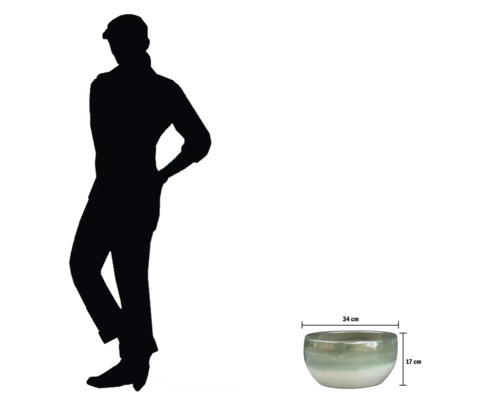 Keramik Pflanzgefäß mit den Maßen 34 mal 17 Zentimeter