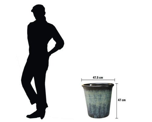 Keramik Blumentopf mit den Maßen 47,5 cm mal 47 cm