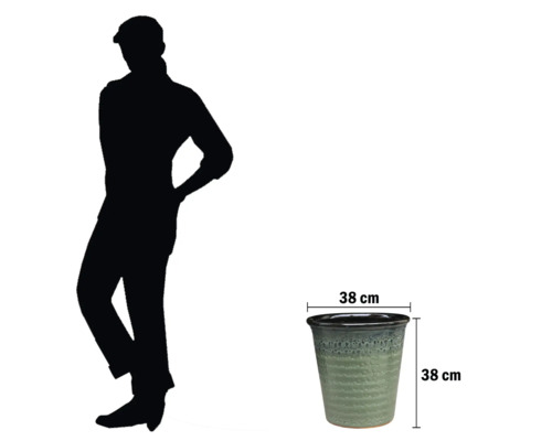 Keramik Blumentopf, 38 cm hoch und 38 cm Durchmesser