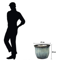 Keramik Pflanztopf mit den Maßen 47 cm Breite und 38 cm Höhe